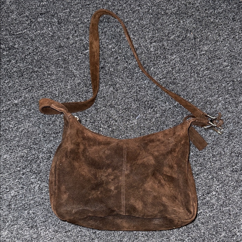 Jones Wear Rich Brown Suede Shoulder Bag